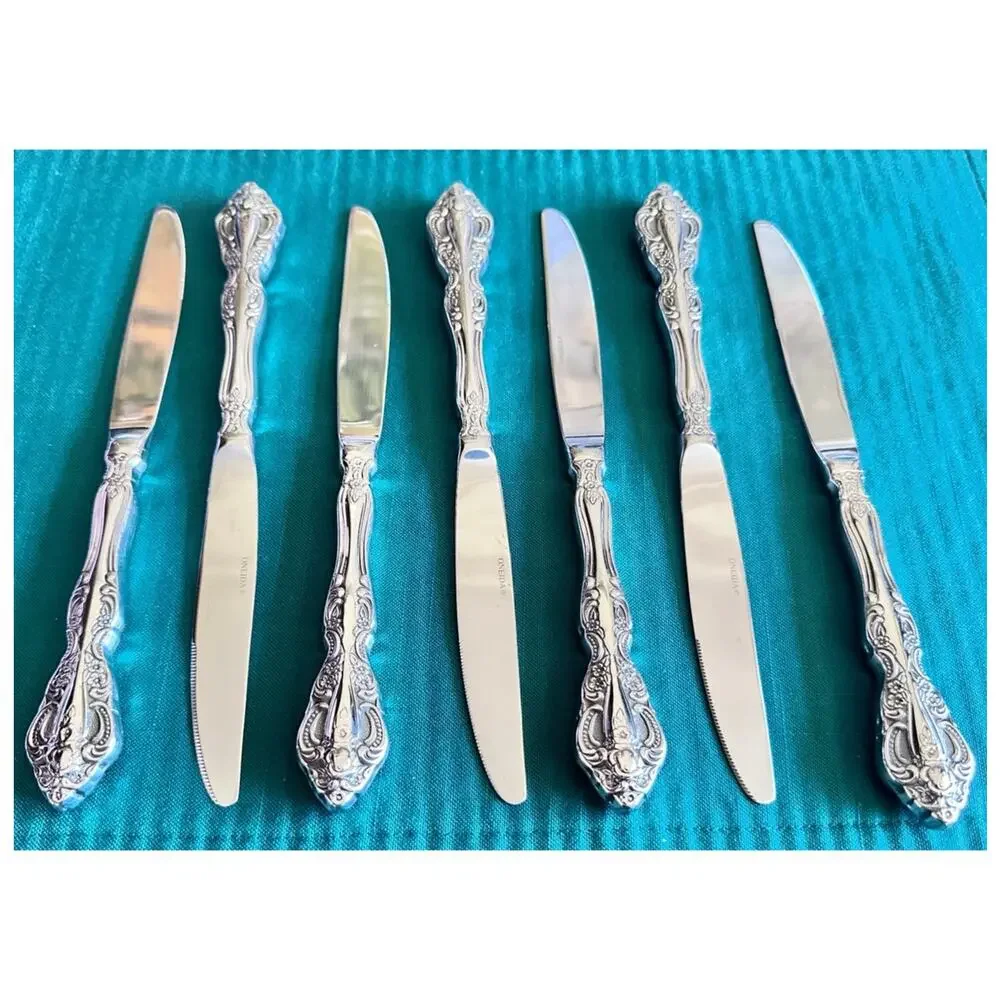 Oneida Michelangelo 18/10 Stainless Steel Dinner Knives-Set of 7-Excellent!